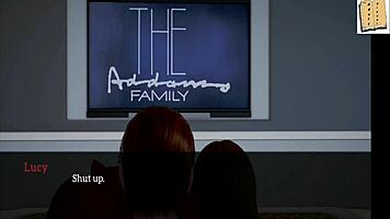 in my new family 181, the redhead teen 18+ plays games and has erotic sex with big tits