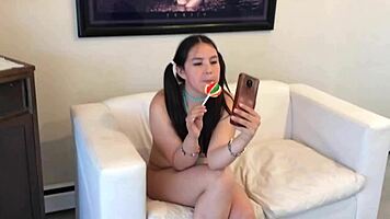 Angel de azucar squeezes pablo's penis with her vagina in a detailed cumshot scene