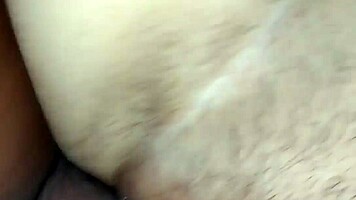 Watch this white teen's pussy getting stretched by mature guy.