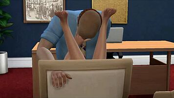 Boss nails big-titted secretary in wild 3D action