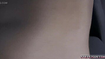 Brunette teen fringe devirginized by blonde for birthday.