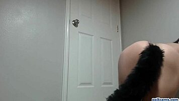 Teen Feels Intense Pleasure Fingering In Pussy Cat Outfit On Webcam