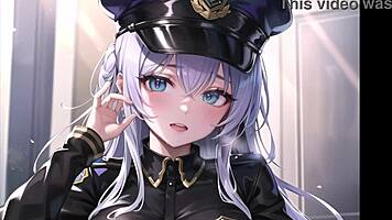 Ever seen a naked big tits police officer flaunting her booty in uncensored hentai ASMR?