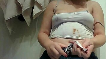 Chubby Teen Indulges In Messy Chocolate Fetish