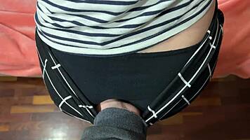 Man, rubbing my stepsister’s teen 18+ pussy with my horny cock… best handjob and cumshot ever!