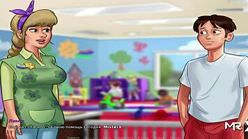 Summertime Saga - Exhausted Teen Giving Her Milk In Hentai.