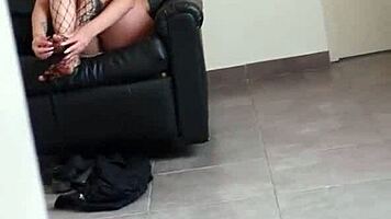 Beautiful Latina Cleans House And Personal Items