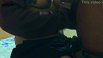 Why is my horny cousin showing off her juicy pussy on the bed?