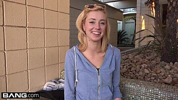 Amateur Haley Reed gives our bang producer a sloppy blowjob 😏