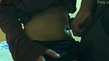 Why is my horny cousin showing off her juicy pussy on the bed?