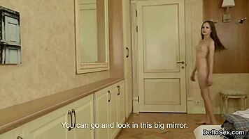 Impressive Sweetie Masturbates Tight Vulva Until She Is Cumming