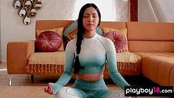 Chloe Rose strips naked during yoga