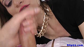 Euro babe tastes old man's cum in 69 position.