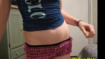 Pretty Teen 18+Ager Shows Snatch While She Models Different Panties