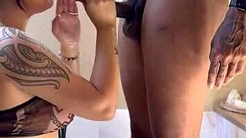 Interracial Teen With Big Tits Blows Big Black Cock In Bath For Cumshot