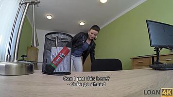 loan4k babe craves a motorcycle, bank clerk offers help 😈