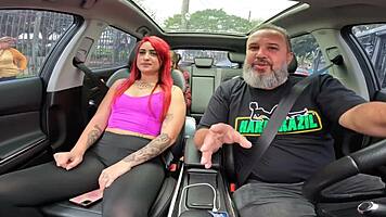 Strolling The Streets Of São Paulo With A Naked Redhead In The Car - Ginger Smith And Ma Santos