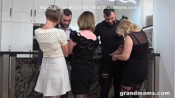 First ever granny orgy turns into wild cock fest!