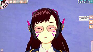 D.Va gets ridden and deepthroated in the room during a game parody fuck 😏