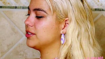 adorable blonde took a shower, but i swear i didn’t mean to peek at her on sofa...