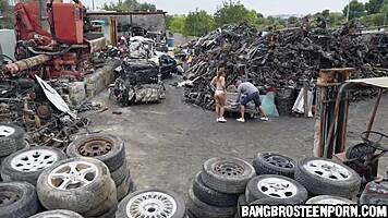 Wow! Hot Fit Teen 18+ Takes It Deep in Booty at Junk Junction!