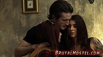 huge cock bondage, dominatrix punishes excited youthful tourists with extreme sex