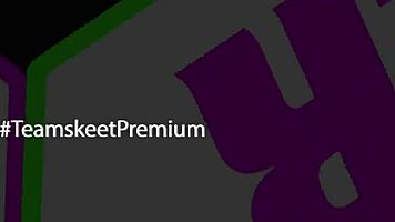 Bikini step in group oral scene