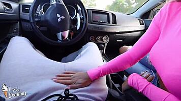 Blonde Babe with Big Tits Feels Every Inch of Huge Cock in Outdoor POV Handjob