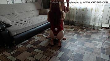 Cute Japanese Teen 18+ in Bunny Costume Gives Blowjob