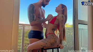 We were heading to the pool, but he wanted to fuck me on the balcony. Romulo Pontess