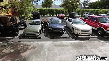 Handsome babe bangs to sell junk car in pawnshop