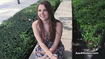 Cutie Gives Quick Blowjob On Stairs