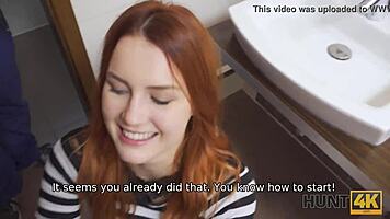 Belle fucked by stranger in toilet, bf watches