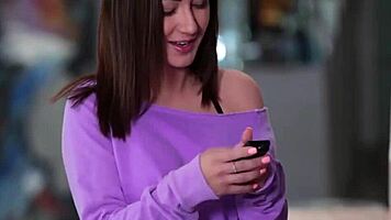 Horny cougar sucks dick in taboo threeway with teen