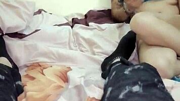 i give my tattooed friend a blowjob and swallow his monster load