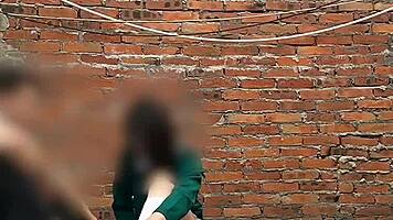 She sucks her classmate's cock behind the school classrooms in this public Mexican sex video.