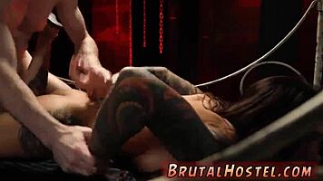 young tourist felicity gets fucked by huge dildo in bondage hd