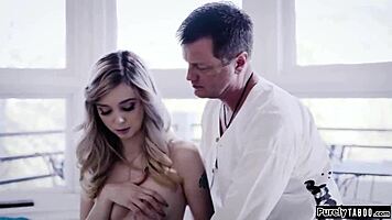 Older Man Convinces Petite Teen to Pose Nude