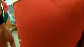 Young Girl Shows Off Her Tight Shorts And Nice Ass In The Market