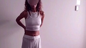 French Skinny Girl Sucks and Screws Fat Mexican in Bedroom.