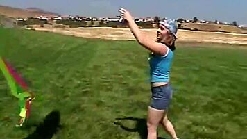 Teen rubbing her clit outdoors and sucking a popsicle - little 18+ april masturbates her pussy.