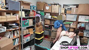 Shoplifting Teen Pays Dues with Big Cock Punishment at the Office