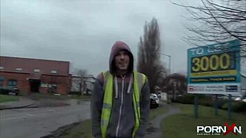 British Petite Amateur Flashes Shaved Pussy Outdoors