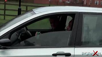 British Petite Amateur Flashes Shaved Pussy Outdoors