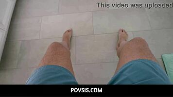 Stepsister lana small won't leave jay rock alone! she goes for his dick!