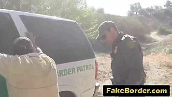 Strip search turns into wild outdoor action with a gorgeous blonde vixen