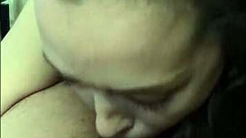 gorgeous natural big tit amateur givin an amazin bj and startin to swallow cum