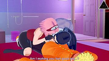 Koikatsu Naruto Sakura Hinata dominate in uncensored anime sex