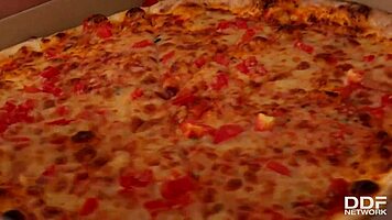 DELIVERY GIRL DEEPTHROATS FOR CUM IN MOUTH