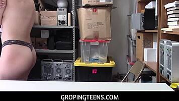 Shoplifting teen Naomi Nash fucked by officer!